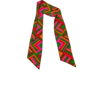 Vintage 1960s 1970s Psychedelic Geometric Patterned Acrylic Scarf Belt